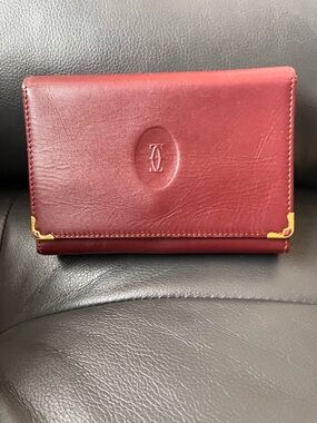 Cartier Red Leather Playing Card Set - Gold Corner Hardware